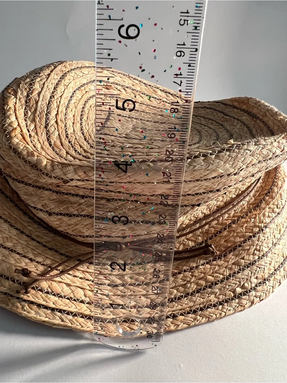 New Straw Trendy Hat - Natural with Brown Stripe